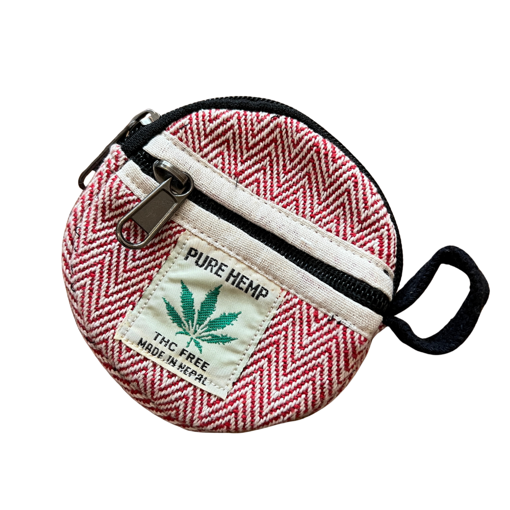 נרתיק עגול אדום עם טבעי