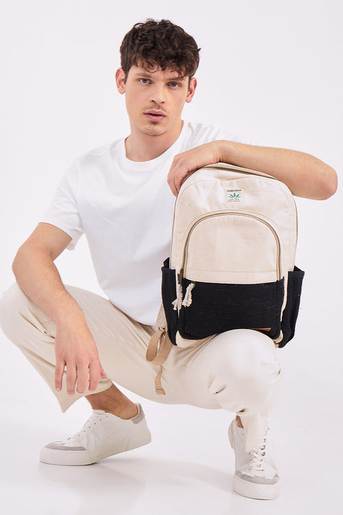 תיק גב טבעי עם שחור