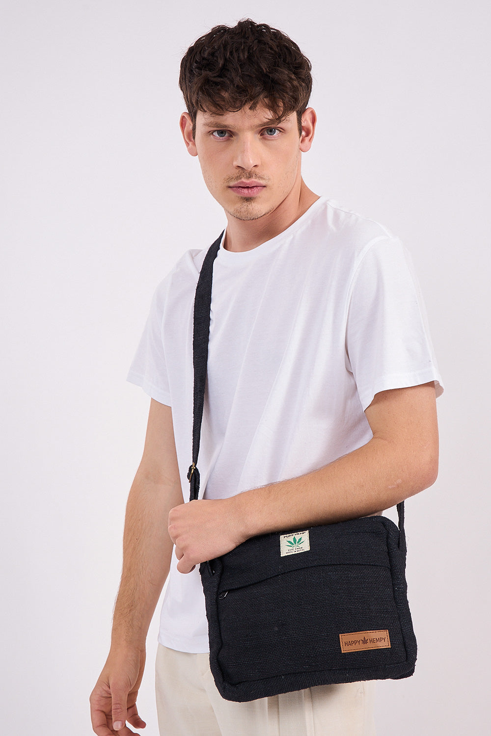 תיק צד רחב שחור