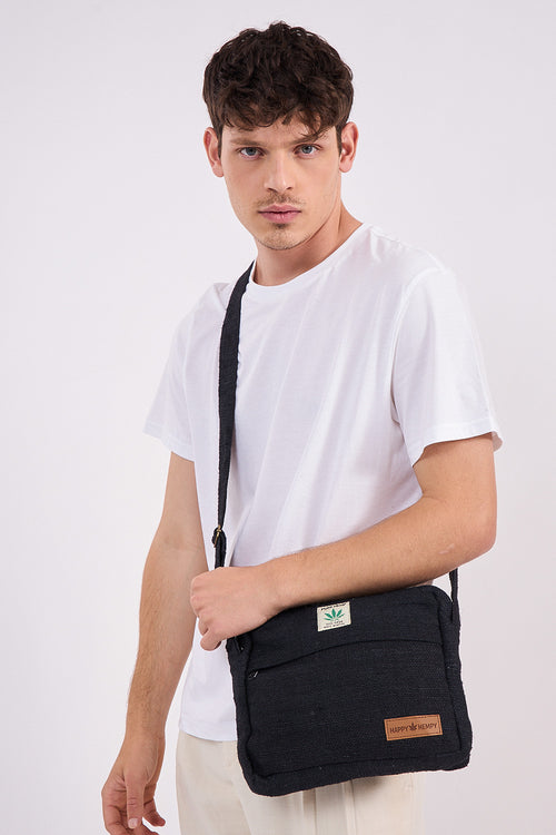 תיק צד רחב שחור