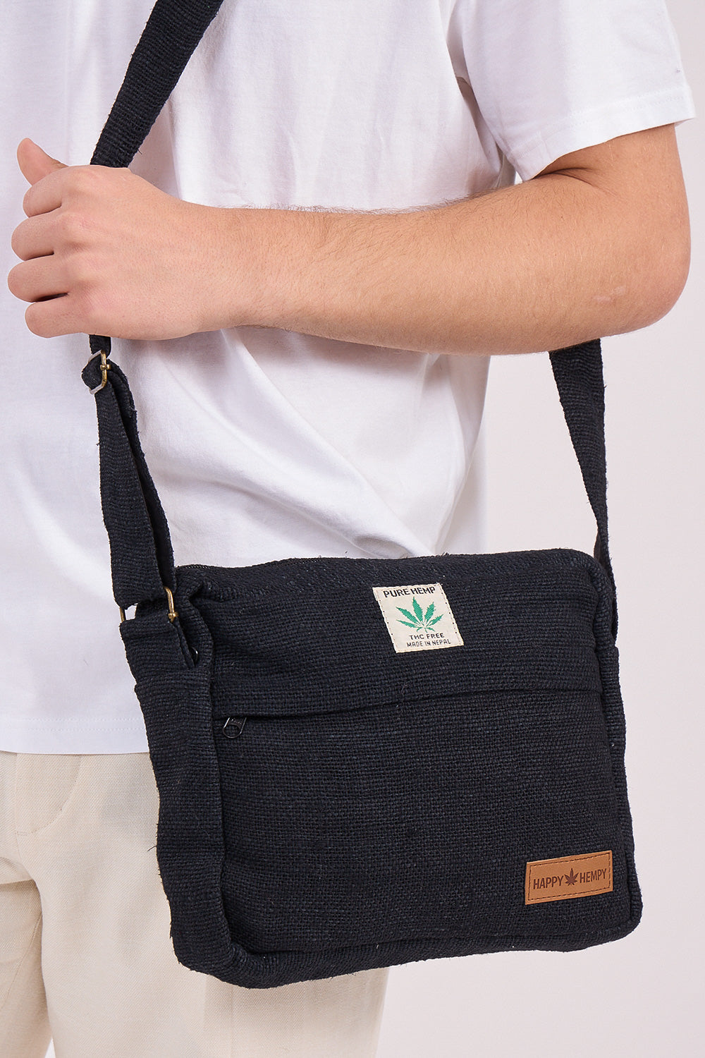 תיק צד רחב שחור