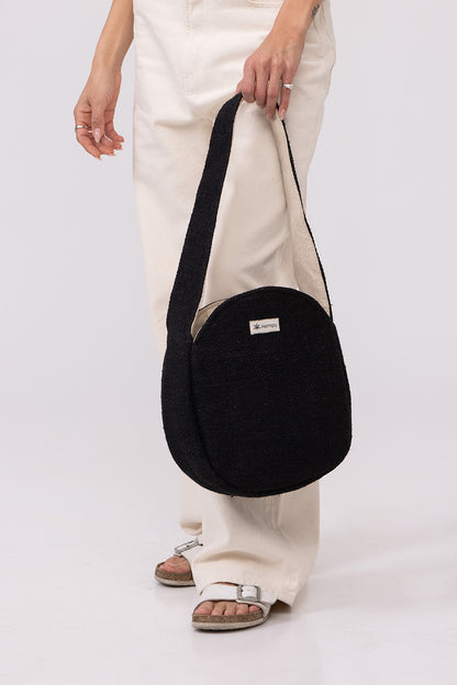 תיק צד עגול שחור