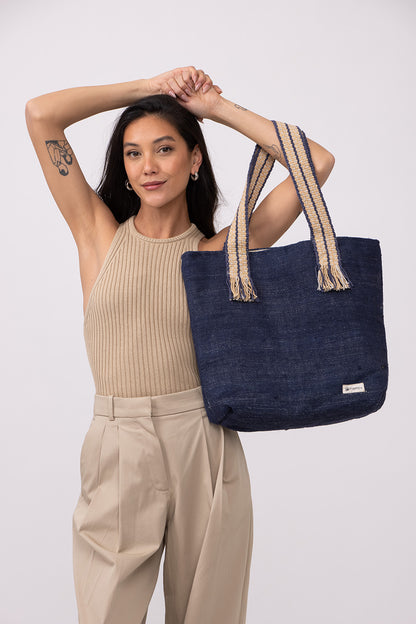 תיק צד כחול TOTE BAG