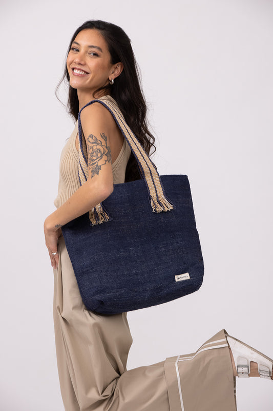 תיק צד כחול TOTE BAG