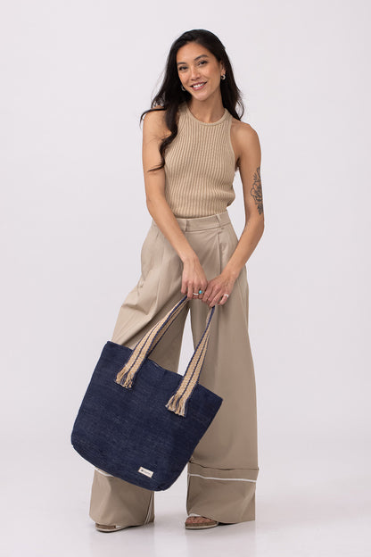 תיק צד כחול TOTE BAG