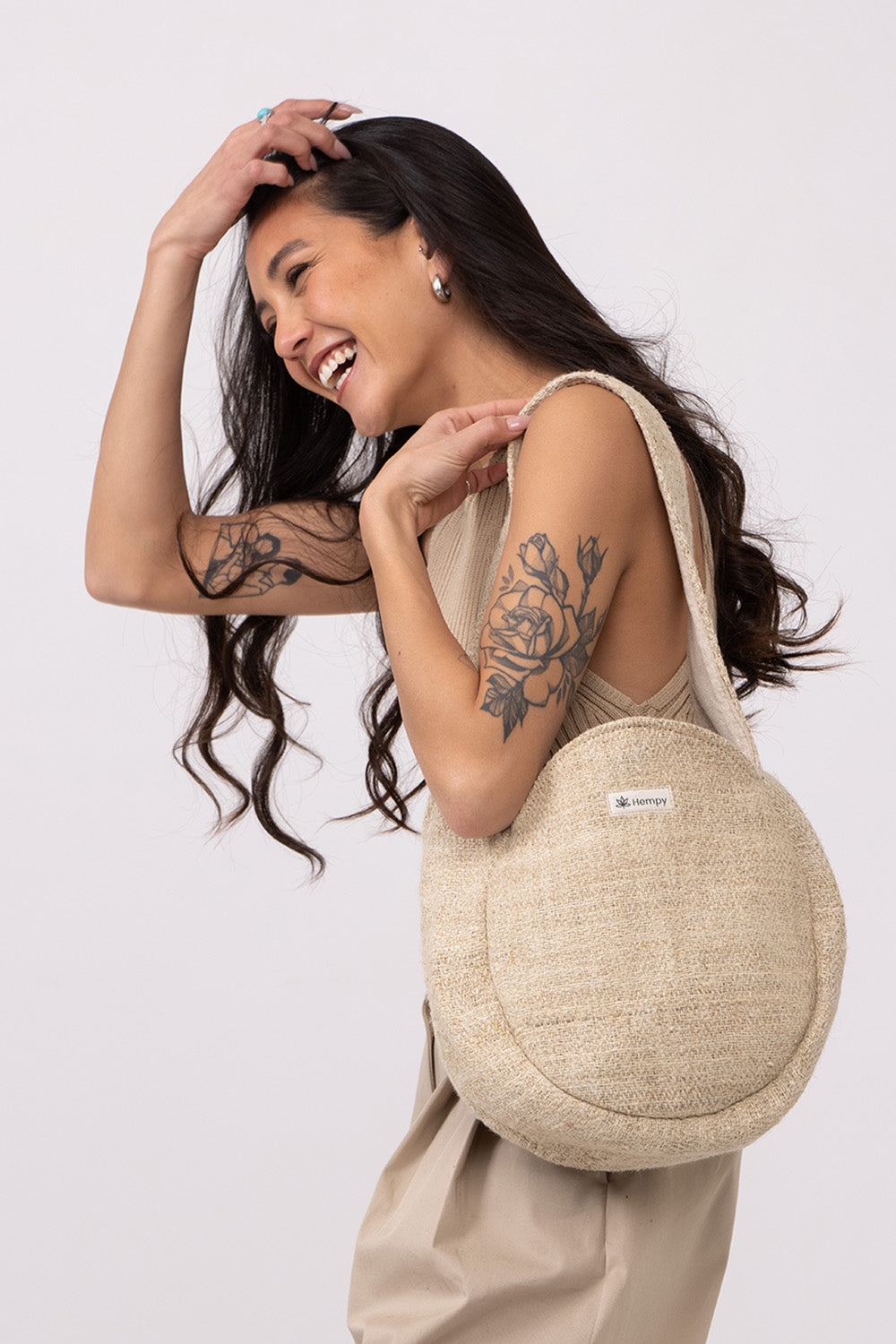 תיק צד עגול בז׳