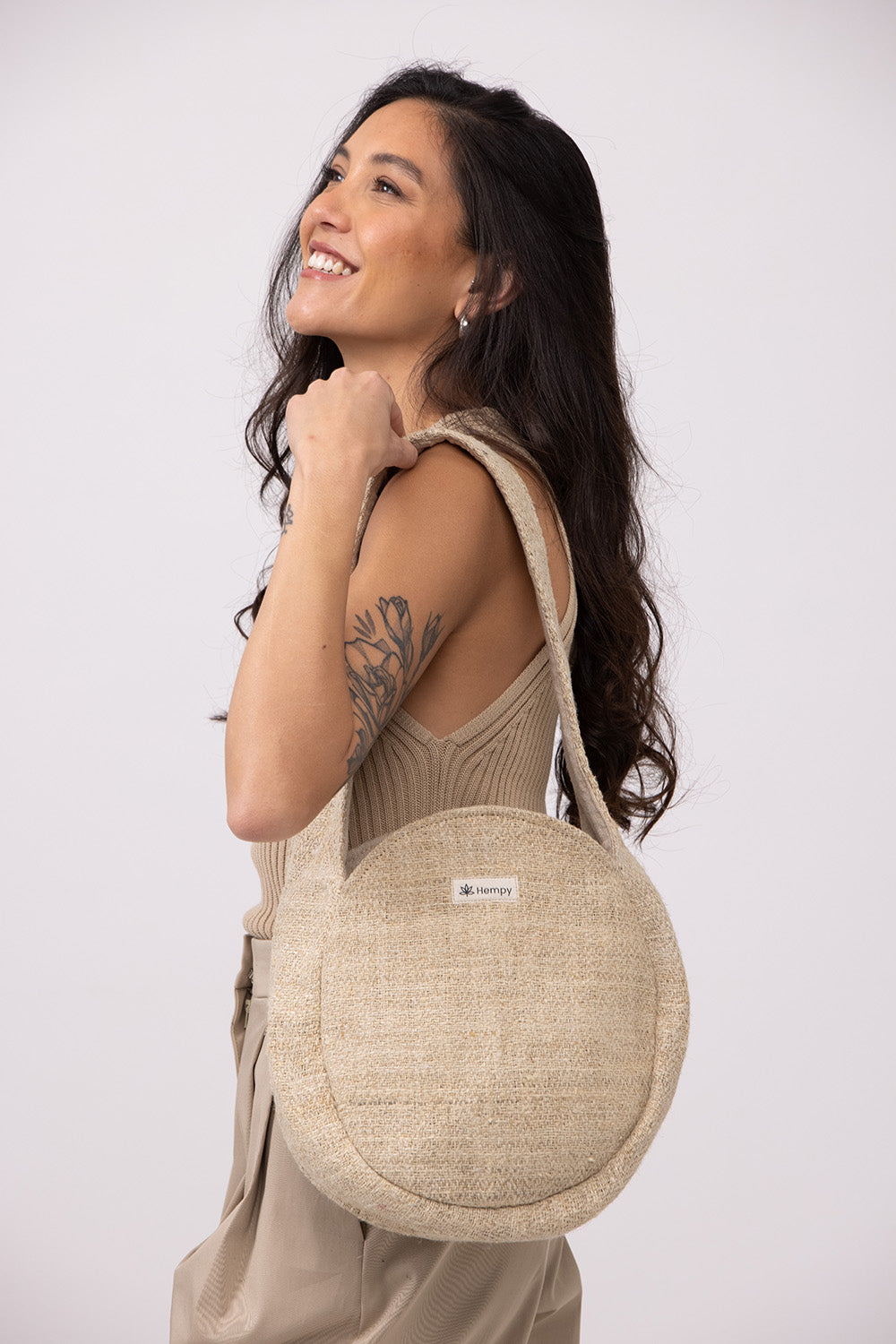 תיק צד עגול בז׳