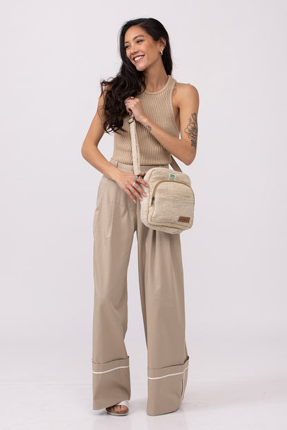 תיק צד מלבני בז׳