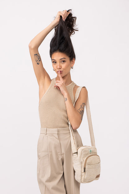 תיק צד מלבני בז׳