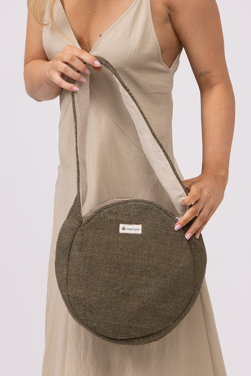 תיק צד עגול ירוק