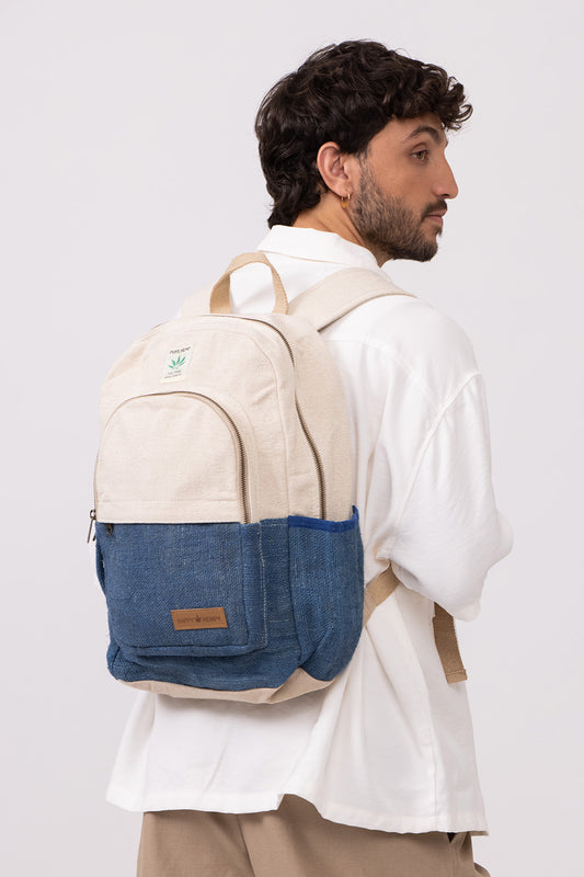 תיק גב טבעי עם כחול