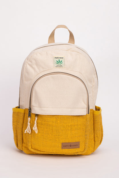 תיק גב טבעי עם צהוב + קלמר תואם במתנה