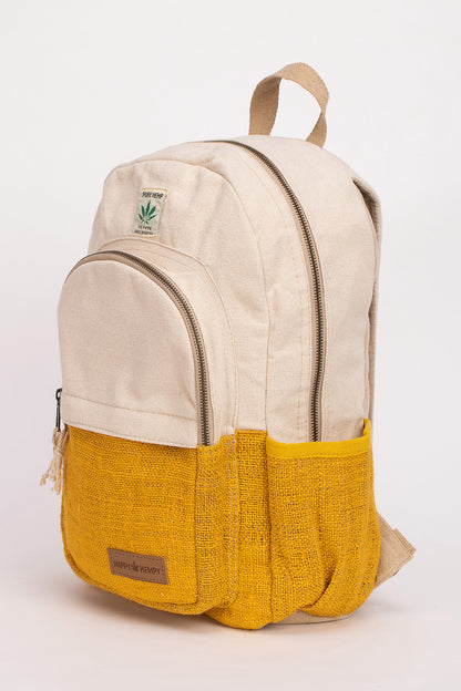 תיק גב טבעי עם צהוב + קלמר תואם במתנה