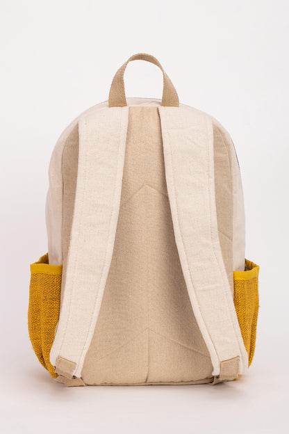 תיק גב טבעי עם צהוב + קלמר תואם במתנה