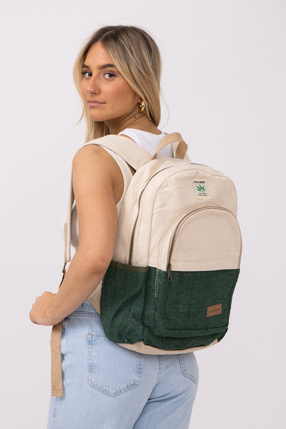 תיק גב טבעי עם ירוק
