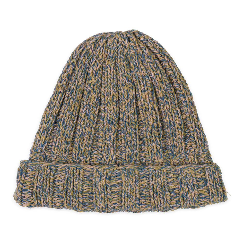 כובע צמר צהוב חום כחול